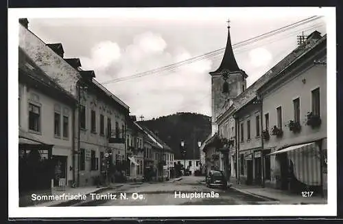 AK Türnitz, Hauptstrasse mit Passanten