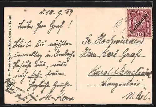 AK Imbach im Kremstale, Motiv aus Imbach, Teilansicht mit Flies und Brücke