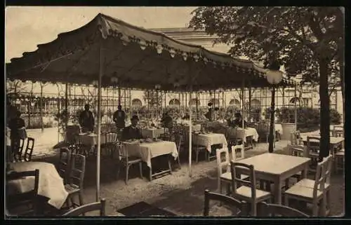 AK Wien, Südbahnhof, Restaurationsgarten II. Klasse