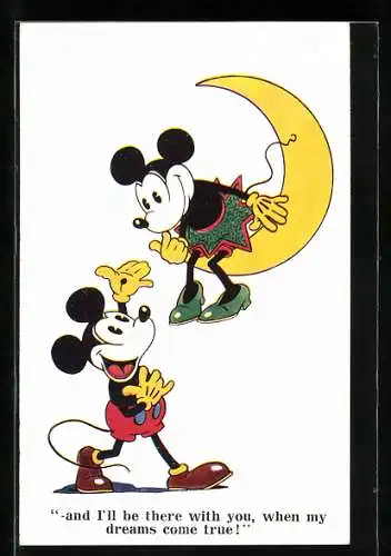 Künstler-AK Mickey Mouse singt für Minnie