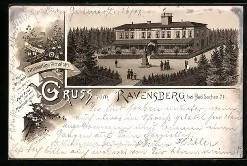 Vorläufer-Lithographie Bad Sachsa i. H., 1893, Gasthaus auf dem Ravensberg