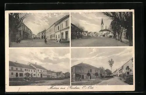 AK Riedau /O.-Öst., Strassenpartien mit Kirche