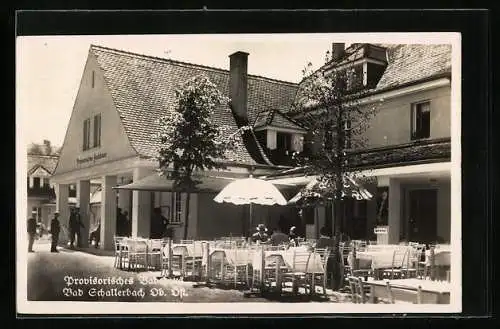 AK Bad Schallerbach /Ob. Öst., Provisorisches Badehaus mit Veranda