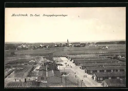 AK Marchtrenk /Ob.-Oest., Kriegsgefangenenlager aus der Vogelschau