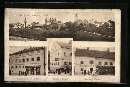 AK St. Martin im Mühlkreis, Winklers Gasthof, Schramls Gasthof, Handlung H. Pötschko