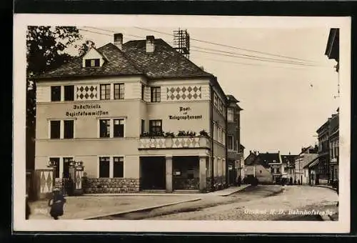 AK Gmünd /N. D., Industrielle Bezirkskommission, Post- und Telegraphenamt, Bahnhofstrasse