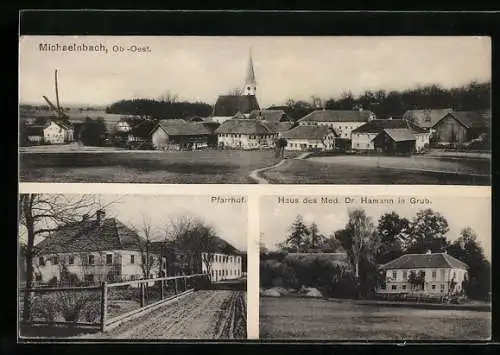 AK Michaelnbach /Ob.-Oest., Haus des Med. Dr. Hamann in Grub, Pfarrhof