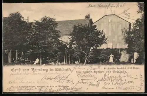 AK St. Johann am Wimberg, Hansberg im Mühlkreise, Gasthaus Hansberg