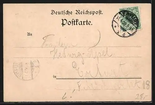 Lithographie Bischleben bei Erfurt, Gasthaus Bergschlösschen, Bahnhof mit Umgebung