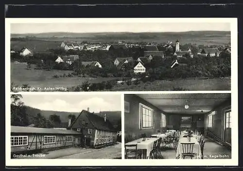 AK Reichenbach Kr. Aalen, Gasthof zur Traube, Inneres Saal mit Kegelbahn, Teilansicht