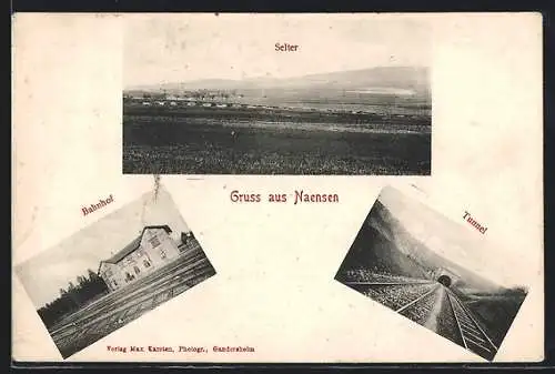 AK Naensen, Bahnhof, Tunnel und Selter