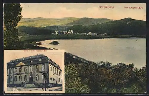 AK Wassenach, Gasthof zum Laacher See und Ortsansicht