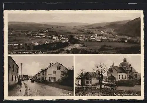 AK Pronsfeld, Ansicht vom Kaufhaus Faber-Holper, Kirche und Gesamtansicht