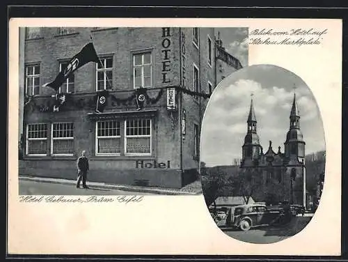 AK Prüm, Hotel Gebauer, Kirche