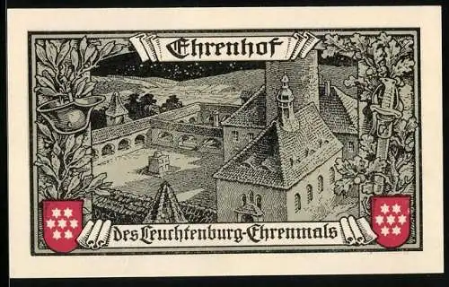 Notgeld Kahla /S. A. 1921, 75 Pfennig, Ehrenhof des Leuchtenburg-Ehrenmals