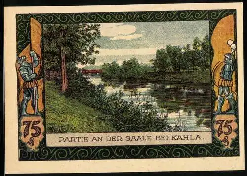 Notgeld Kahla /S. A. 1922, 75 Pfennig, Partie an der Saale