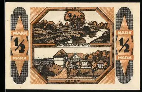 Notgeld Kandrzin-Pogorzelletz 1921, 50 Pfennig, Ortsansichten