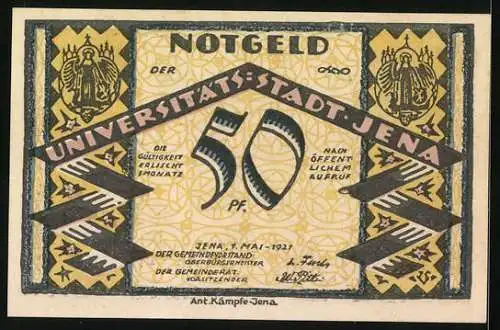 Notgeld Jena 1921, 50 Pfennig, Universität