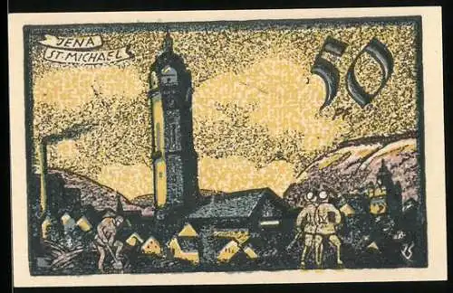 Notgeld Jena 1921, 50 Pfennig, St. Michael