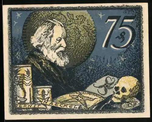 Notgeld Jena 1921, 75 Pfennig, Ernst Haeckel