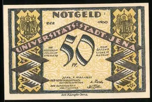 Notgeld Jena 1921, 50 Pfennig, Fuchsturm