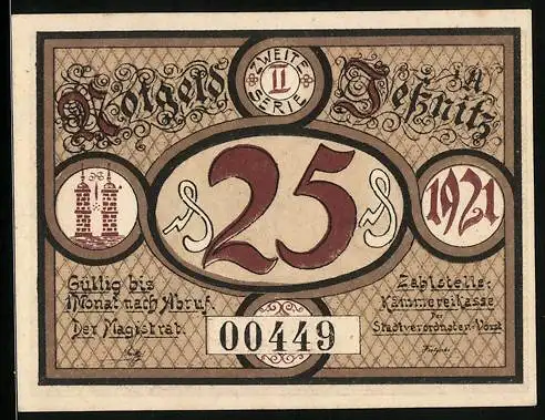Notgeld Jessnitz 1921, 25 Pfennig, Blüchers Auszug