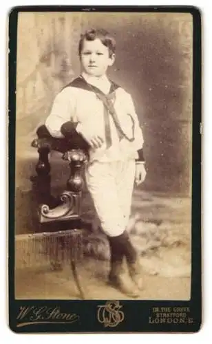 Fotografie W. G. Stone, London, 178 The Grove, Kleine Junge in Matrosenanzug