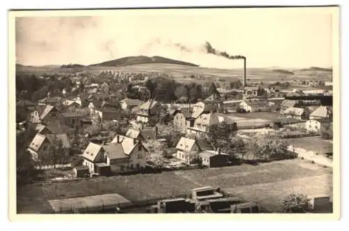 5 Fotografien Max Herrmann, Zittau, Ansicht Zittau i. Sa., Blick über die Dächer der Stadt, Schornsteinfeger-Perspektive