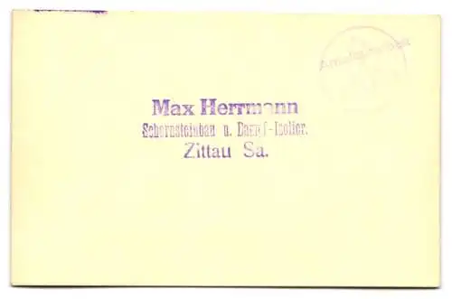 5 Fotografien Max Herrmann, Zittau, Ansicht Zittau i. Sa., Blick über die Dächer der Stadt, Schornsteinfeger-Perspektive