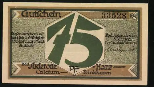 Notgeld Bad Suderode /Harz 1921, 75 Pfennig, Waidmannsschar auf Jagd