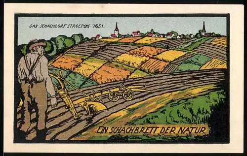 Notgeld Stroebeck 1921, 1 /2 Mark, Ein Schachbrett der Natur