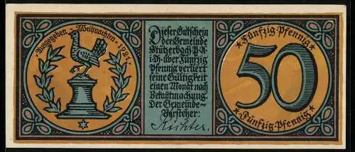 Notgeld Stützerbach 1921, 50 Pfennig, Glasmacher bei der Arbeit