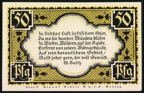 Notgeld Stolzenau /Weser 1921, 50 Pfennig, Wesermarsch im Kreis Stolzenau