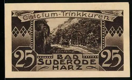Notgeld Bad Suderode /Harz 1921, 25 Pfennig, Saalsteine mit Kutsche