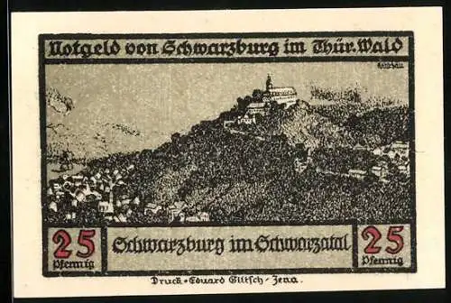 Notgeld Schwarzburg im Thür. Wald 1922, 25 Pfennig, Schwarzburg im Schwarzatal