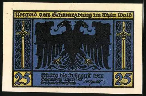 Notgeld Schwarzburg im Thür. Wald 1922, 25 Pfennig, Schwarzburg im Schwarzatal