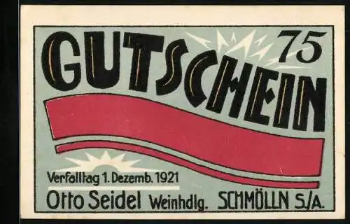 Notgeld Schmölln /S.-A., 75 Pfennig, Dieb mit 10000 Mark Beute