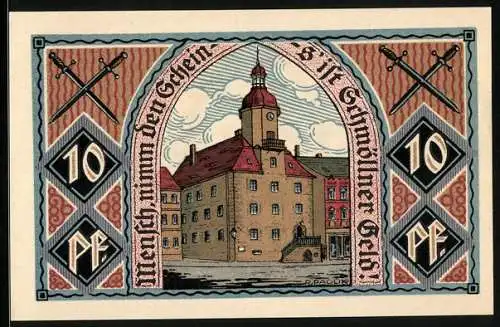 Notgeld Schmölln /S.-A. 1921, 10 Pfennig, Das Rathaus