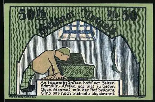 Notgeld Schmölln i. Thür. 1921, 50 Pfennig, Die Stadtkasse ist leer