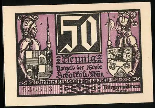 Notgeld Schalkau /Thür., 50 Pfennig, Konflikt zwischen Schaumberg und Henneberg