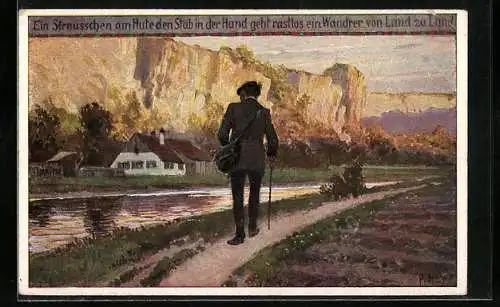 Künstler-AK Paul Hey: Ein Stäusschen am Hute den Stab in der Hand geht rastlos...