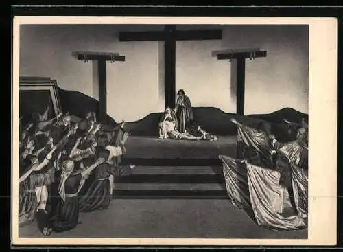 AK Stieldorf, Passionsspiele 1934, Die Kreuzabnahme