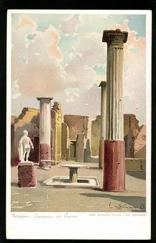 Künstler-Lithographie Pompei, Interno di Casa