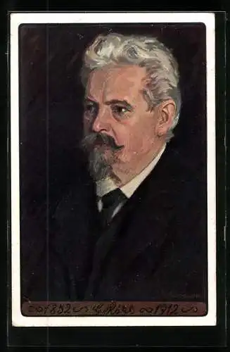 Künstler-AK Berlin, Porträt G. Röhl, Deutsche Lehrerversammlung 1912