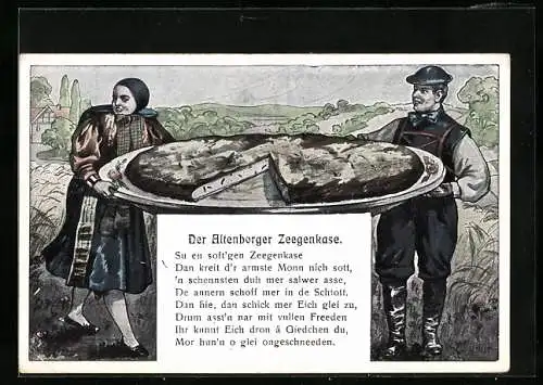 AK Der Altenborger Zeegenkase, Thüringer in Tracht