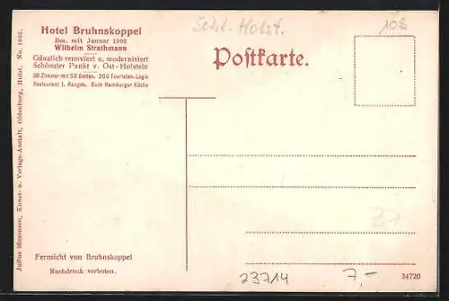 AK Bruhnskoppel /Holst. Schweiz, Hotel Bruhnskoppel, Uferpartie