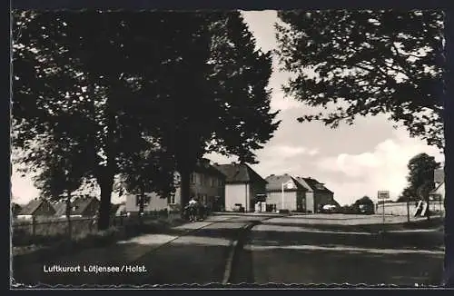 AK Lütjensee /Holst., Strassenpartie mit Passanten