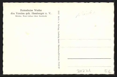 AK Weihe /Lüllau über Buchholz, Ferienheim des Vereins geb. Hamburger e. V., Innenansicht