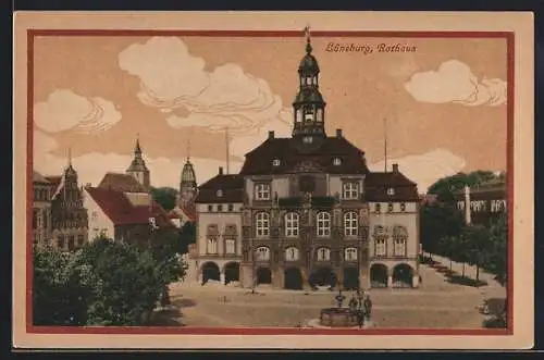 AK Lüneburg, Rathaus mit Brunnen