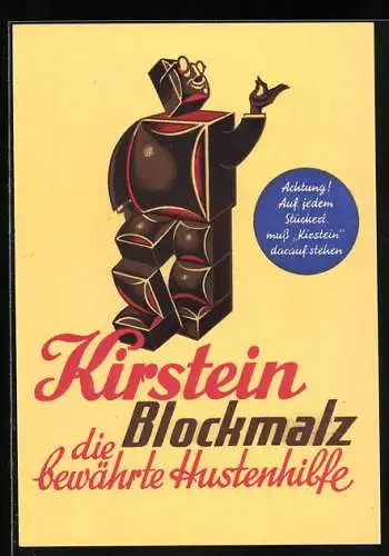 AK Reklame für Kirstein Blockmalz